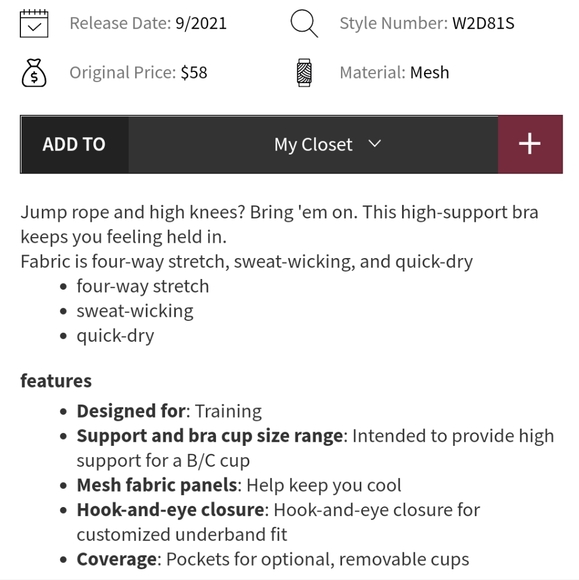 Lululemon Invigorate Bra *High Support, B/C Cups White - Picture 3 of 6